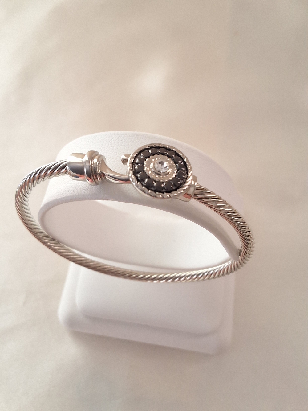 S Silver Cable Bangle Bracelet